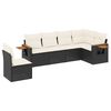 vidaXL Set de sof&aacute;s de jard&iacute;n 6 piezas y cojines rat&aacute;n sint&eacute;tico negro