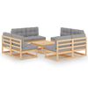 vidaXL Juego de muebles de jard&iacute;n 9 pzas y cojines madera pino maciza