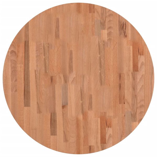 vidaXL Tablero redondo de madera maciza de haya &Oslash;80x4 cm