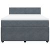 vidaXL Cama box spring con colch&oacute;n terciopelo gris oscuro 140x190 cm
