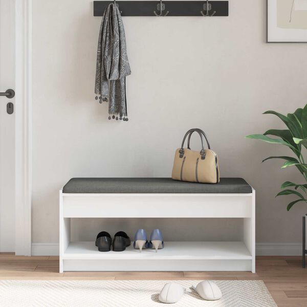 vidaXL Banco de entrada 103 x 38 x 45 cm Madera Ingenierizada y Tela