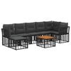 vidaXL Conjunto de sof&aacute;s de exterior 8 uds. Negro y Gris oscuro