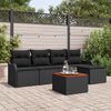 vidaXL Conjunto de sofá de jardín 6 pcs Negro