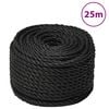 vidaXL Cuerda de trabajo polipropileno negro 16 mm 25 m