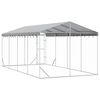 vidaXL Perrera de exterior con toldo acero galvanizado plata 3x6x2,5 m