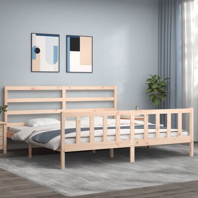 Estructura de cama de madera maciza 180x200 cm