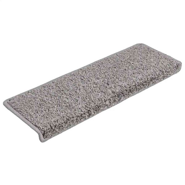 vidaXL Alfombrillas para escaleras 30 unidades 65x21x4 cm Gris Borde Rectangular