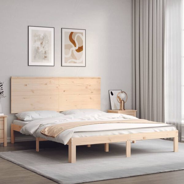 vidaXL Estructura de cama sin colch&oacute;n madera maciza de pino 160x200 cm