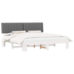 vidaXL Estructura de Cama con Cabecera Tapizada Gris Claro