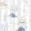 Noordwand Papel pintado Mondo baby Forest Animals blanco y azul