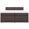 vidaXL Cama box spring con colch&oacute;n tela marr&oacute;n oscuro 200x200 cm