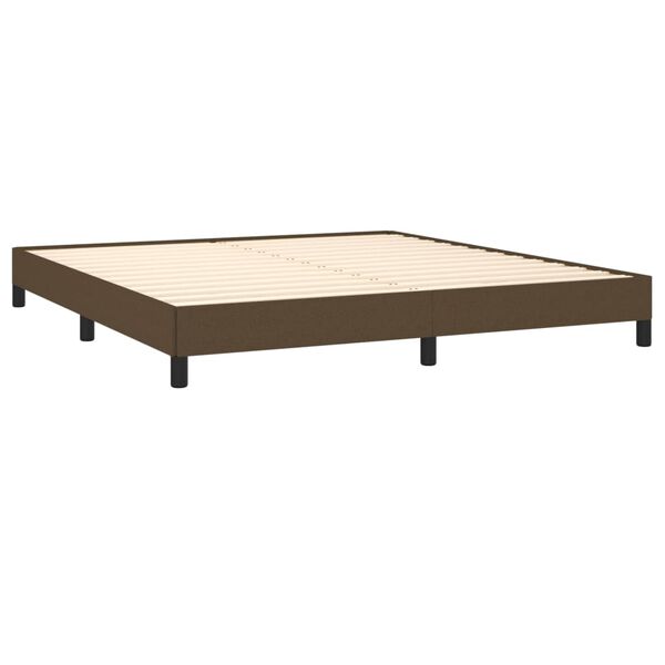 vidaXL Cama sin colch&oacute;n de tela marr&oacute;n oscuro 160x200 cm