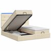 vidaXL Cama tipo otomana con colch&oacute;n y LED Crema 180 x 200 cm Tela