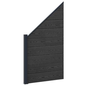 vidaXL Conjunto de valla 95 x 180 cm WPC y Aluminio Negro