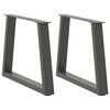 vidaXL Patas para mesa de centro en forma de V (2 unidades), antracita, 50 x (42-43,3) cm, acero