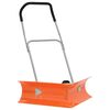 vidaXL Pala quitanieves de doble &aacute;ngulo mango extensible acero naranja