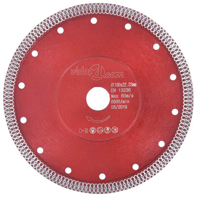 vidaXL Disco de corte de diamante con agujeros acero 180 mm