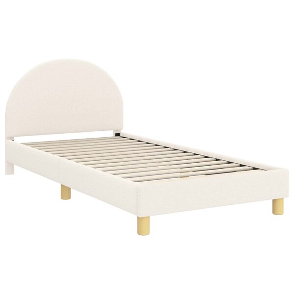 vidaXL Cama para ni&ntilde;os con cabecero Crema 80 x 200 cm Tela de Oveja