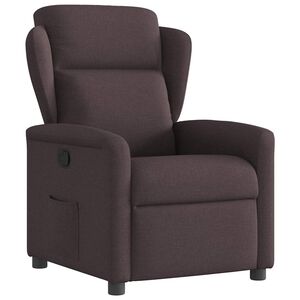 vidaXL Sill&oacute;n reclinable de tela marr&oacute;n oscuro