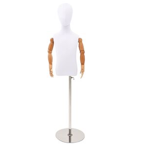 vidaXL Maniqu&iacute; Ajustable de 120-150 cm con Base Unisex PP Blanco