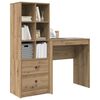 vidaXL Escritorio con cajón 2 pcs Roble artesanal