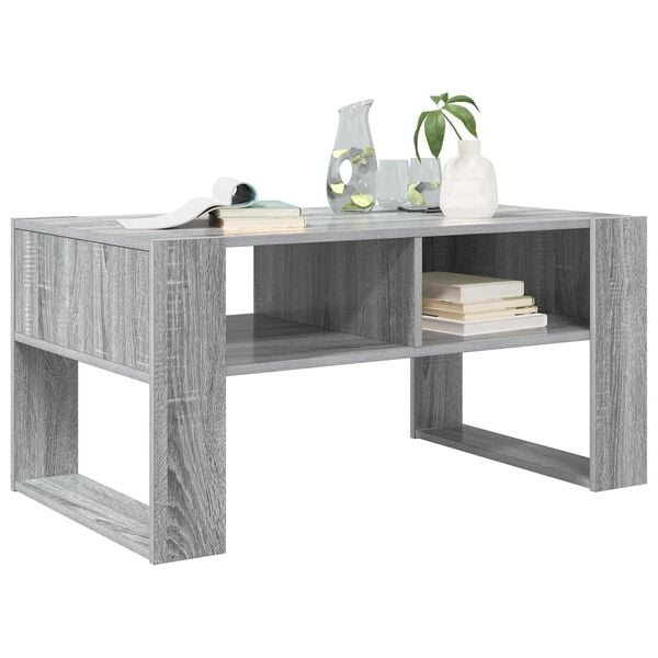 vidaXL Mesa de Caf&eacute; Gris Sonoma 92 x 53 x 45 cm Madera de ingenier&iacute;a