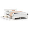 vidaXL Estructura de cama sin colch&oacute;n madera de pino blanca 140x200 cm