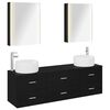 vidaXL Juego de muebles de ba&ntilde;o 5 uds. Roble Negro