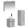 vidaXL Juego de muebles de ba&ntilde;o 4 uds. Sonoma gris