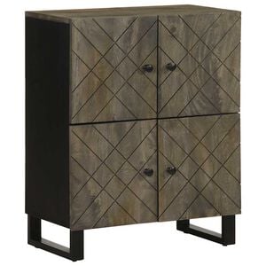 vidaXL Aparador negro 60x33x75 cm madera maciza mango