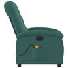vidaXL Sill&oacute;n reclinable de masaje el&eacute;ctrico tela verde oscuro