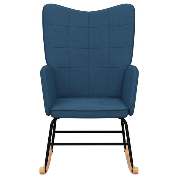 vidaXL Silla mecedora de tela azul