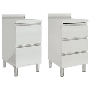vidaXL Armarios de cocina comerciales 2 unidades 50x60x96 cm acero inoxidable