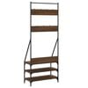 vidaXL Perchero con zapatero roble marrón 72x34x184 cm