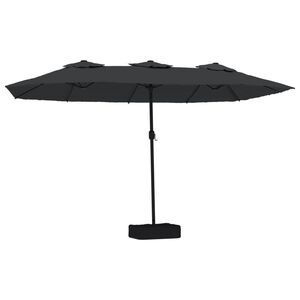 vidaXL Sombrilla de jard&iacute;n doble negro 449x265 cm