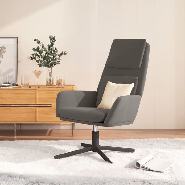 vidaXL Sill&oacute;n de relax de terciopelo gris oscuro