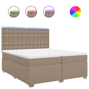 vidaXL Cama box spring con colch&oacute;n cuero sint&eacute;tico capuchino 200x200cm