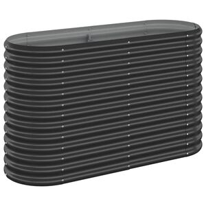 vidaXL Jardinera arriate acero galvanizado antracita 114x40x68 cm
