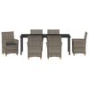 vidaXL Conjunto de Comedor de Jard&iacute;n 7 pcs Gris rat&aacute;n sint&eacute;tico