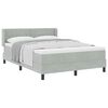 vidaXL Cama tipo Box Spring Gris Claro 190 x 140 cm Poli&eacute;ster