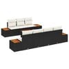 vidaXL Conjunto de sof&aacute;s de jard&iacute;n con coj&iacute;n 8 pcs Negro Polirat&aacute;n