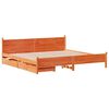vidaXL Cama sin colch&oacute;n madera maciza de pino marr&oacute;n cera 200x200 cm