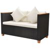 vidaXL Set muebles de jard&iacute;n 6 piezas y cojines rat&aacute;n sint&eacute;tico negro