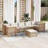 vidaXL Set de sofás de jardín y cojines 8 piezas ratán sintético beige