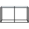 vidaXL Mesa consola vidrio templado blanco mármol 140x35x75,5cm