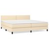 vidaXL Cama box spring con colchón tela color crema 200x200 cm