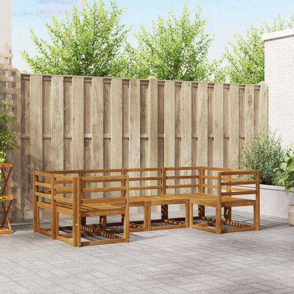 vidaXL Conjunto de sof&aacute;s de exterior 6 pcs Natural