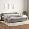 vidaXL Cama box spring con colch&oacute;n terciopelo gris claro 200x200 cm