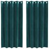 vidaXL Cortinas opacas 2 pcs Verde oscuro 140 x 175 cm Terciopelo