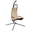 vidaXL Silla colgante de jard&iacute;n con coj&iacute;n acero y tela Oxford crema